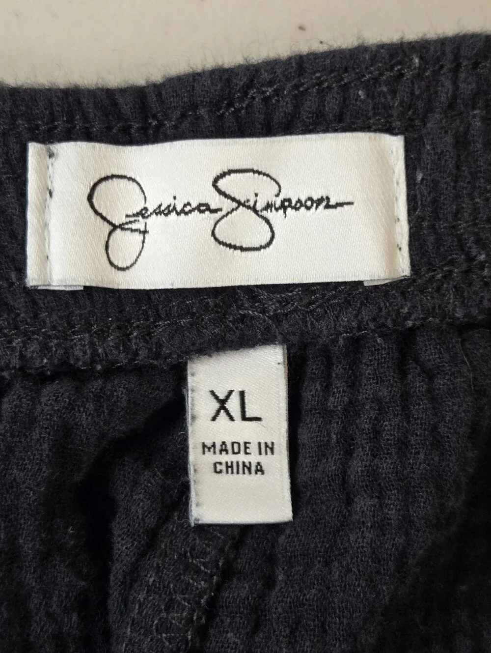 Jessica Simpson Cotton Gauze Cropped Lounge Pants Black Size XL